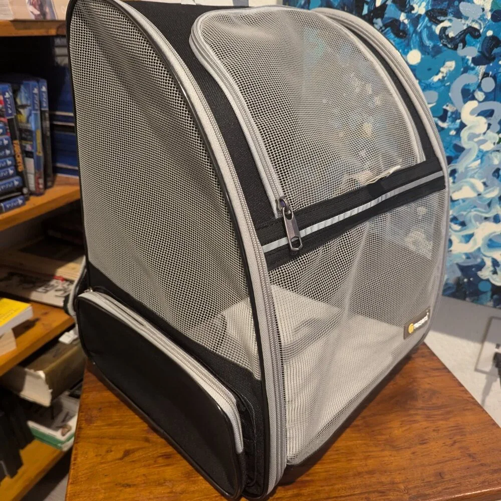 Texsens Innovative Traveler Bubble Backpack Pet Carriers (Black)